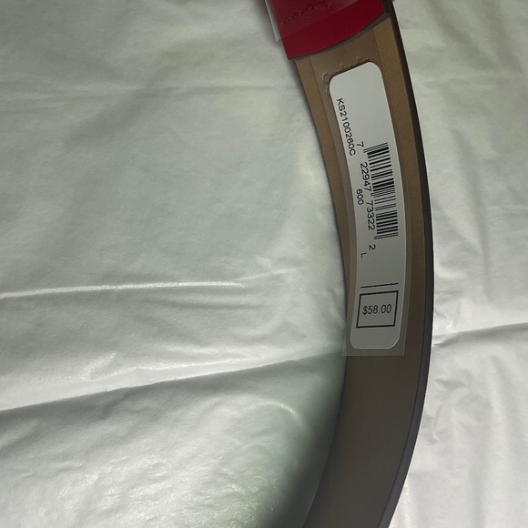 Kate Spade 32mm Rhinestone Flower Belt - Ripe Apple - NWT - Picture 4 of 9